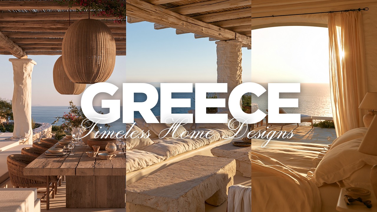 GREEK VILLA Interior Design | Warm Coastal Mediterranean Luxury & Timeless Home Ideas