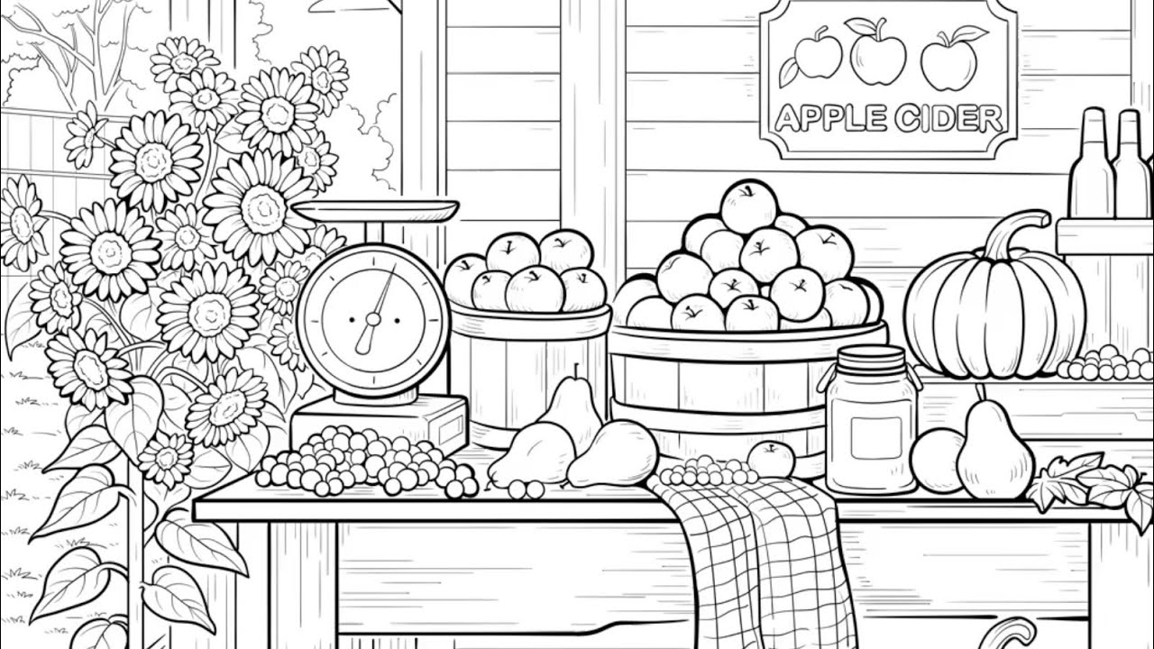 Autumn Harvest Apple Festival Zen Color #PaintbyNumbers #coloringbook #applepicking