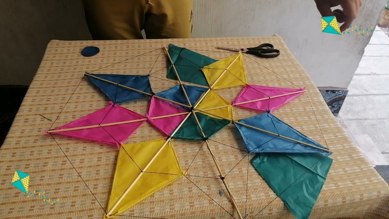 Como hacer un barrilete Casero de papel china. (Estrella Rombo) # 2