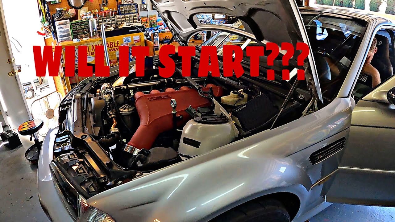 First start up and drive on new top mount turbo kit and syvecs for E46 M3!