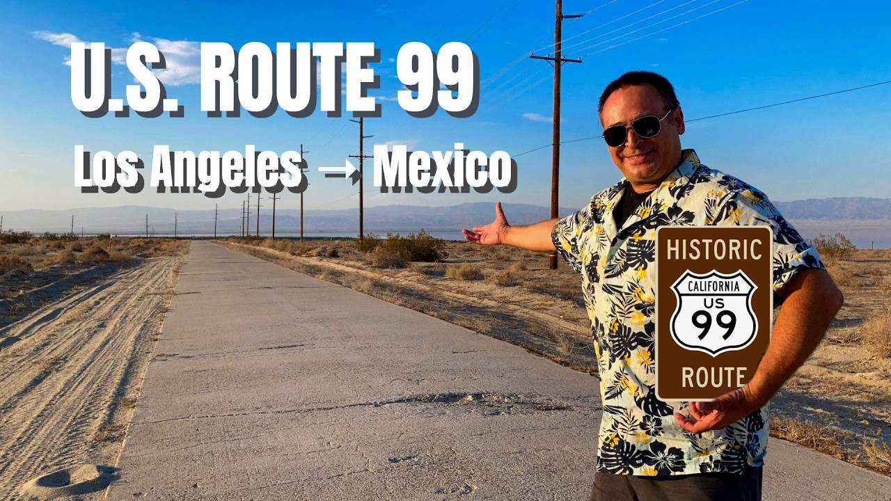 Old US Route 99 - Los Angeles, CA to Calexico, CA - High Speed Driving Video