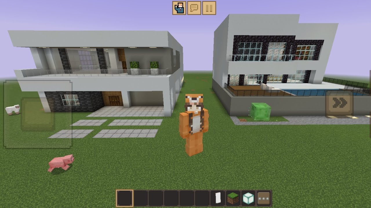 Decorando a minha casa e a casa da minha irmã no minecraft ❤️ 