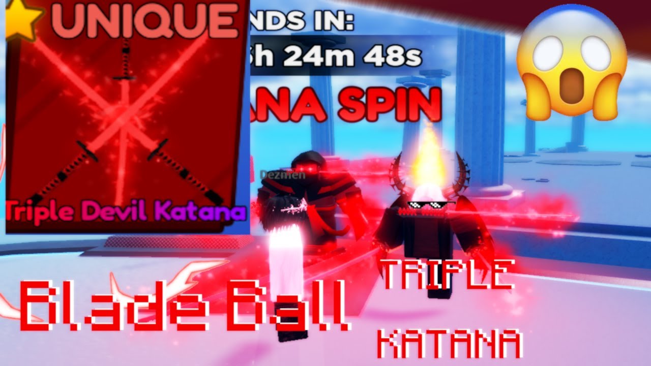 I Got THE TRIPLE DEVIL KATANA In Roblox BLADE BALL