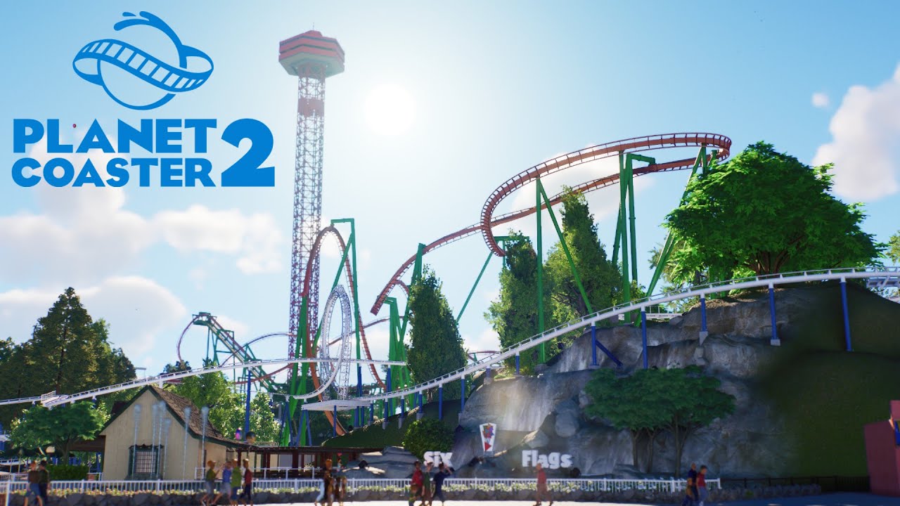 Planet coaster 2 Six flags magic mountain ep7 THIS PARK IS SO BEAUTIFUL!