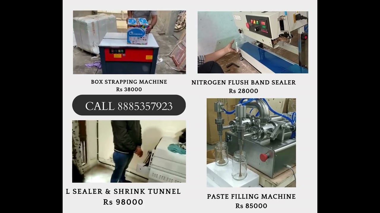 All types of packing machines Hyderabad #boxstrapping#bandsealer#viralvideo#pastefillingmachine