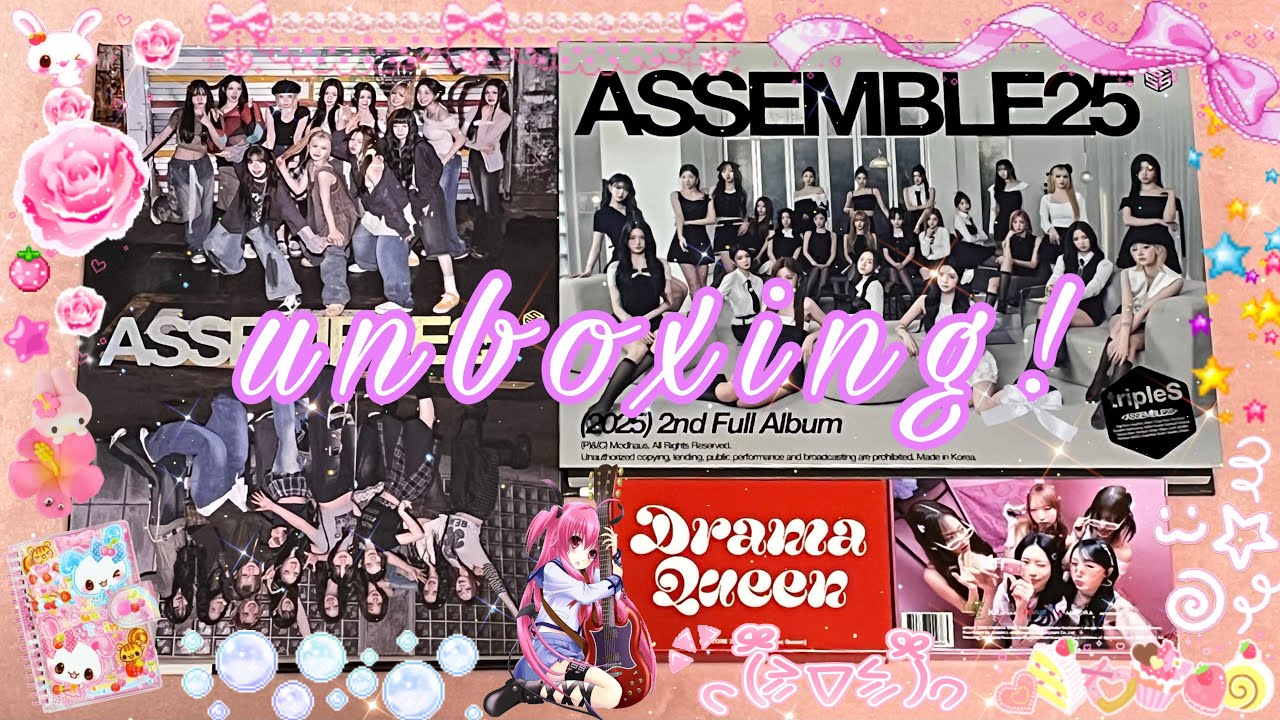 mini album unboxing ♡ opening tripleS assemble25 + loveone drama queen! ୨୧⋆｡