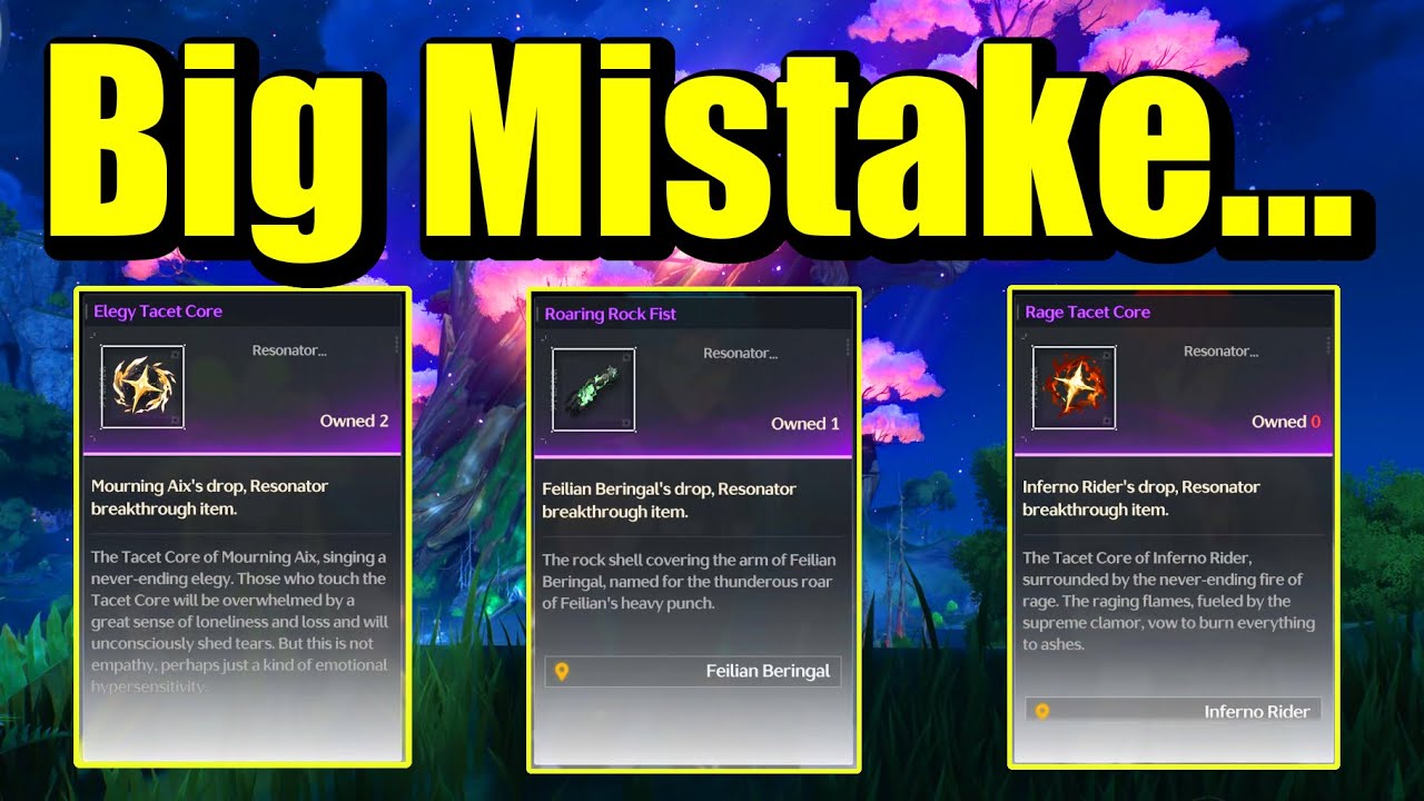 Убедитесь, что вы правильно фармите! &mdash; Руководство по материалам для вознесения &mdash; Wuthering Waves