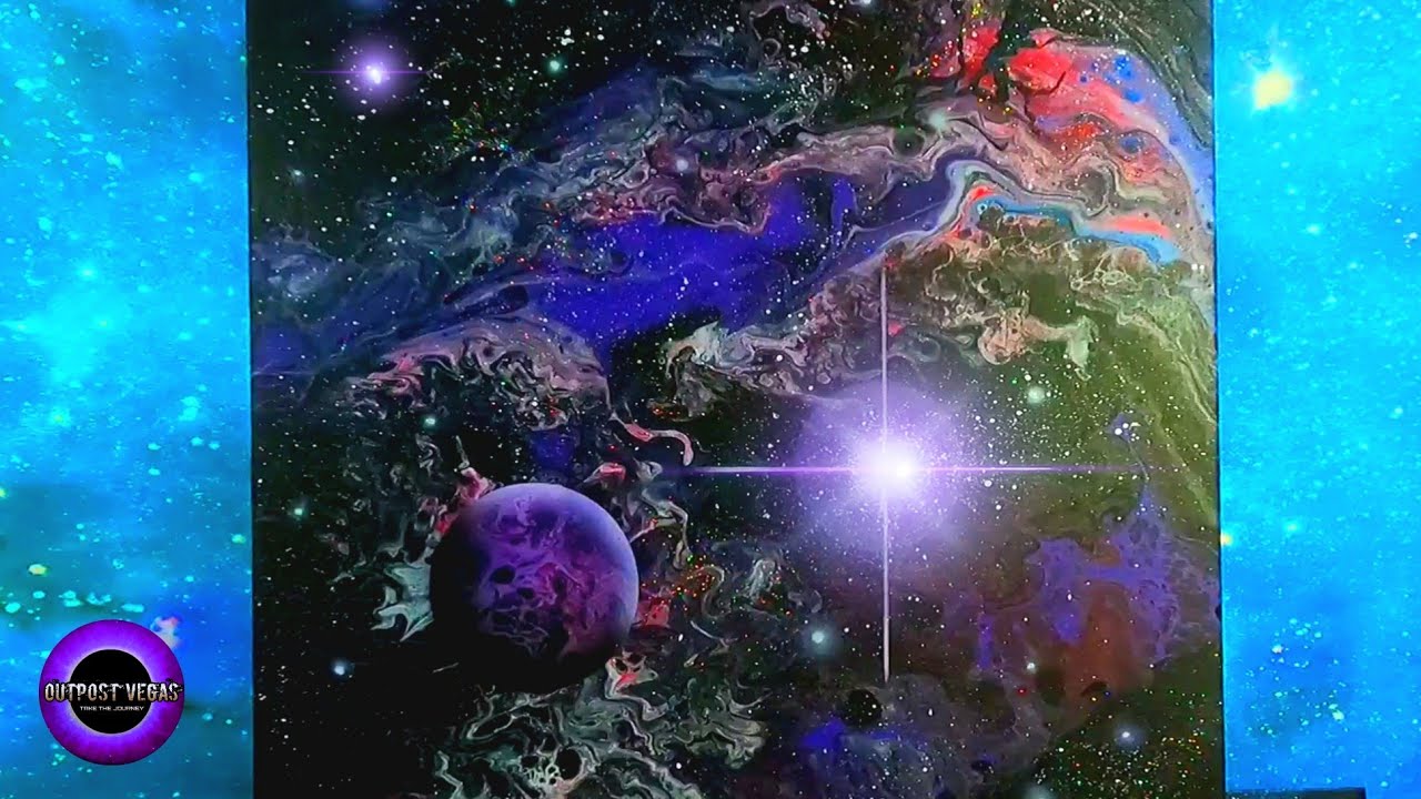 FLUID ART/UNIVERSE GALAXY/acrylic painting tutorial step by step