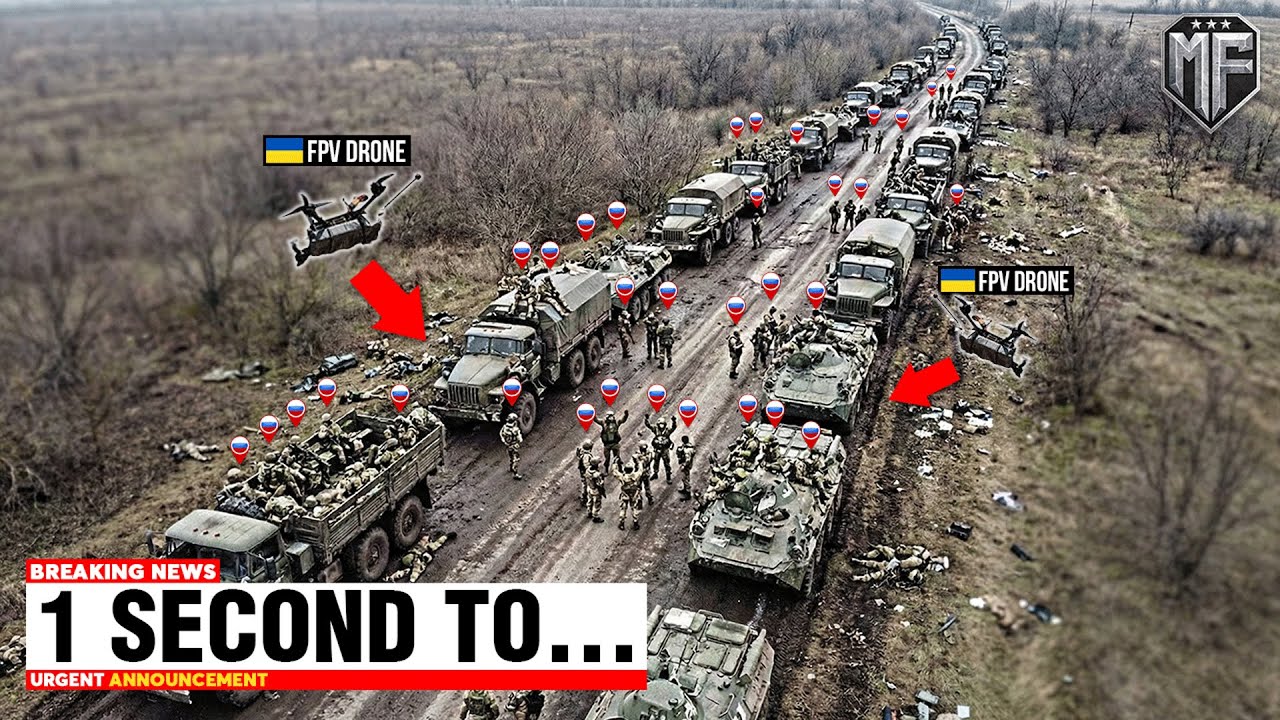 Ukrainian Drones Spotted Huge Convoy of Russian Troops - Then THIS Happened...