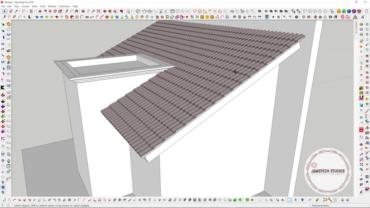 EASY WAY TO CUT OR TRIM A LONG SPAN ROOFING TILES - SKETCHUP 2019