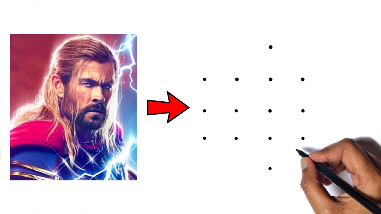 Thor Drawing from Thor Love and Thunder || Chris Hemsworth Face Drawing as Thor || How to Draw Thor