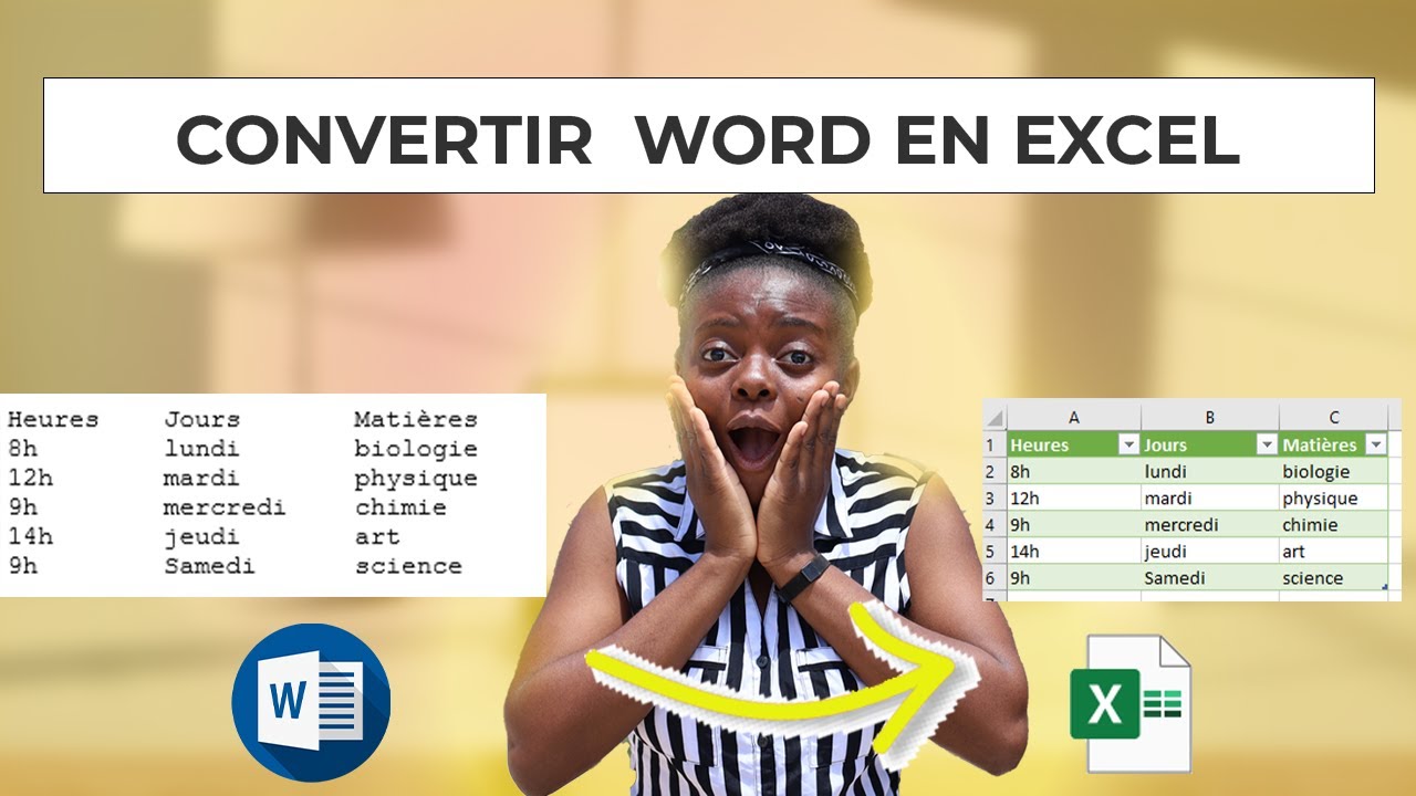 ASTUCE: Convertir Word en Excel || importer un document Word dans Excel