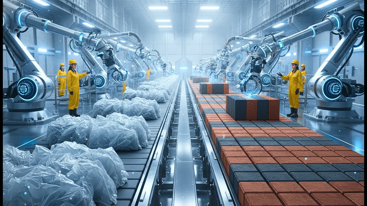 Massive Factory Process: Farm Waste to Global Export Bricks 