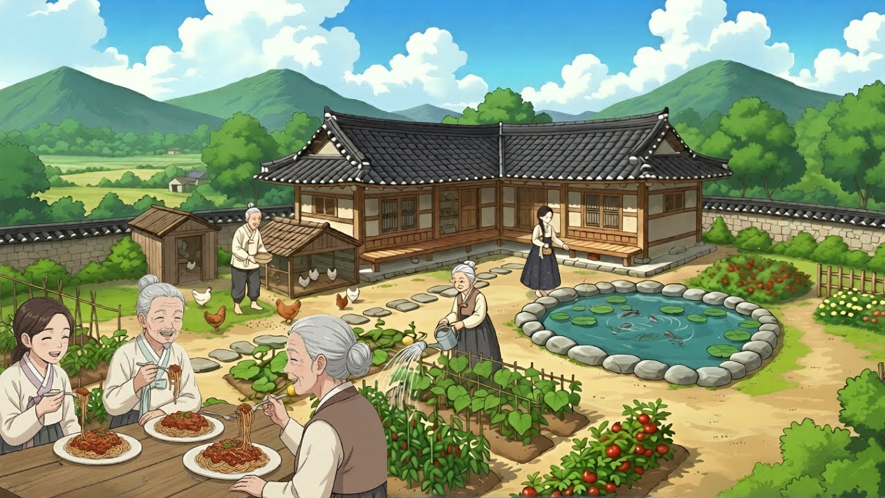 In A Rainy Day, I Make Spaghetti for my Grandparents | Rural Slow Living | Ghibli-style Video