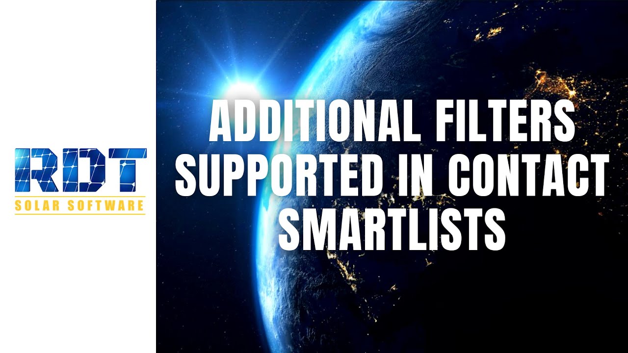 Additional Filters supported in Contact Smartlists