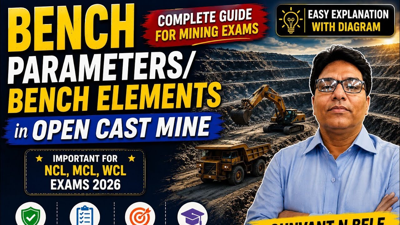 Bench parameters/Bench elements in open cast mine ( surface mine)/pdf in description