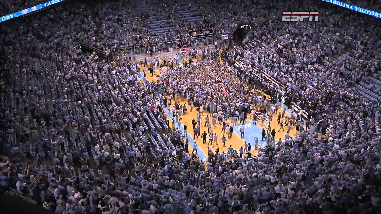 UNC Men's Basketball: Fans Rush Court After Win vs. Duke