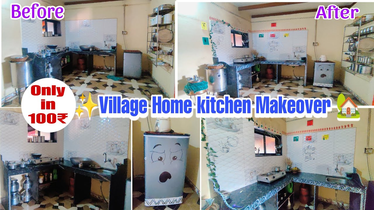 🏡Village Home Kitchen Makeover under 100Rs only/-| Extreme DIY 🥰 Fully Waste From Best Decor Ideas ✨