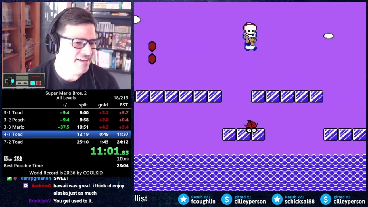 (24:00) Super Mario Bros. 2 - All Levels speedrun