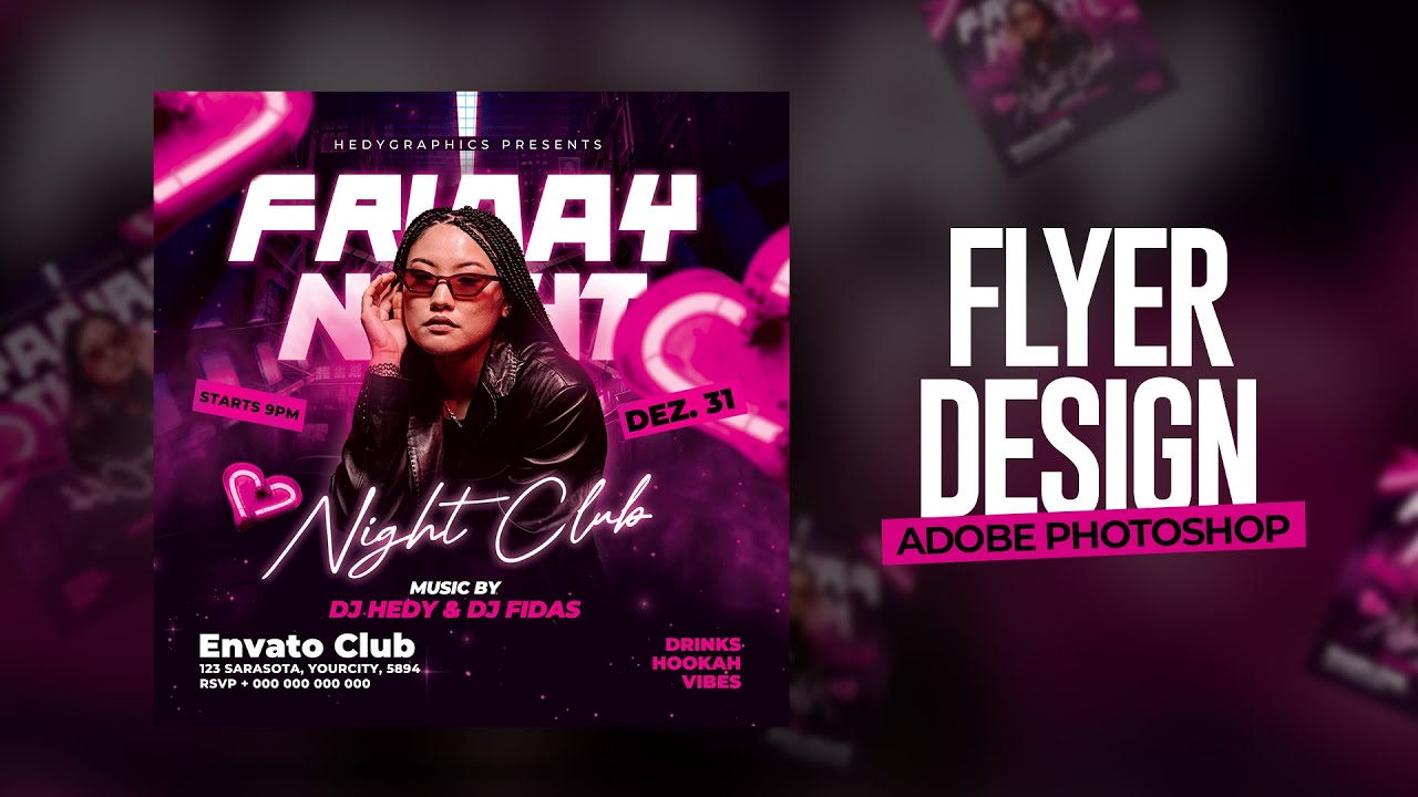 Night Club Flyer Design by HedyGraphics - Adobe PhotoShop