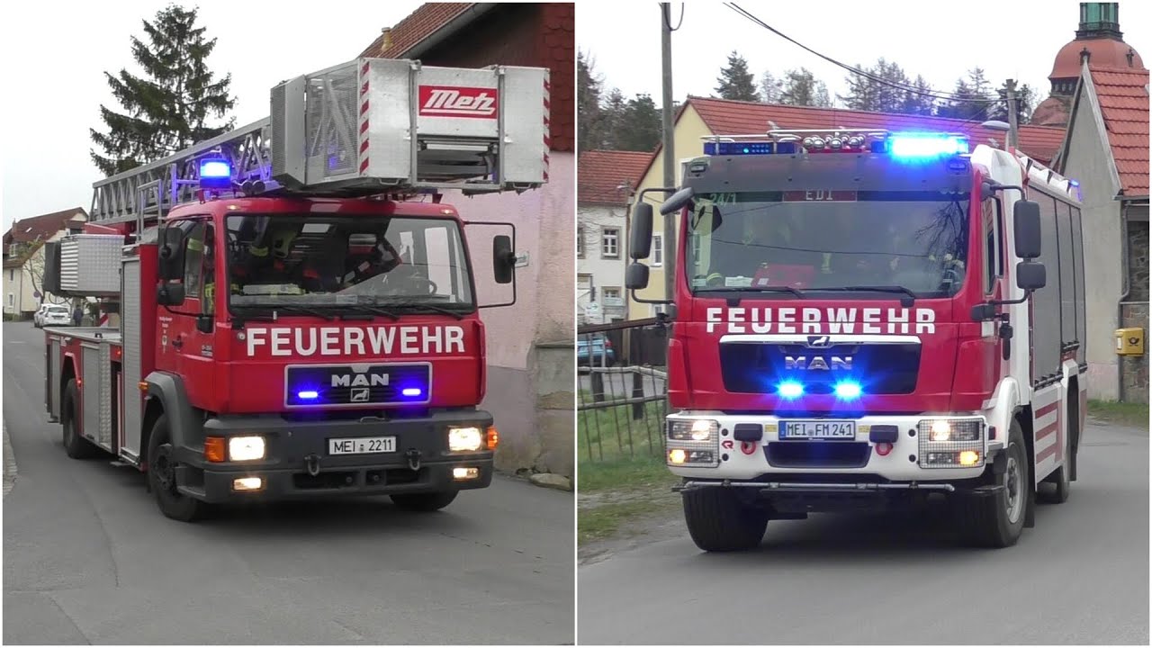 (Brand Dreiseitenhof - Wail / Yelp / HiLo) Einsatzübung Feuerwehr Gemeinde Moritzburg + Radebeul