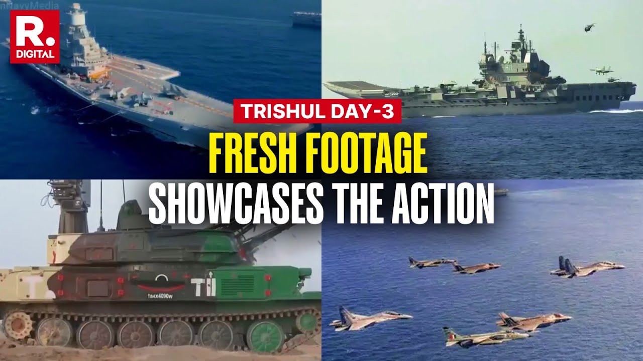 Indian Navy Drops Explosive Footage Of Tri-Services Trishul Exercise | Day-3 | Northern Command