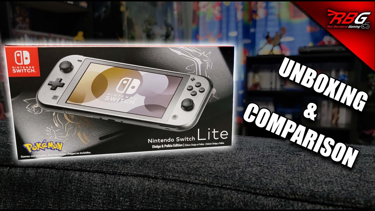 Dialga & Palkia Switch Lite Unboxing & Comparison - Red Bandana Gaming