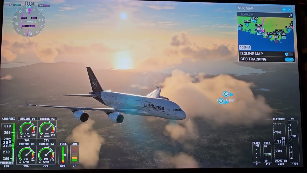 Microsoft Flight Simulator - Marseilles, France to Hamburg, Germany (A380 Lufthansa)