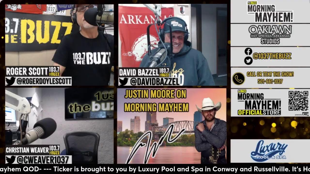 Morning Mayhem with David Bazzel and Roger Scott is LIVE from The Oaklawn Hot Springs Studio!