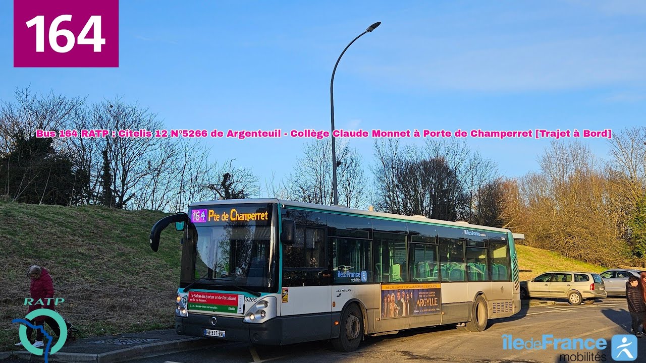 Bus 164 RATP : Citelis 12 N⁰5266 Argenteuil - Collège Cl. Monnet / Pte de Champerret