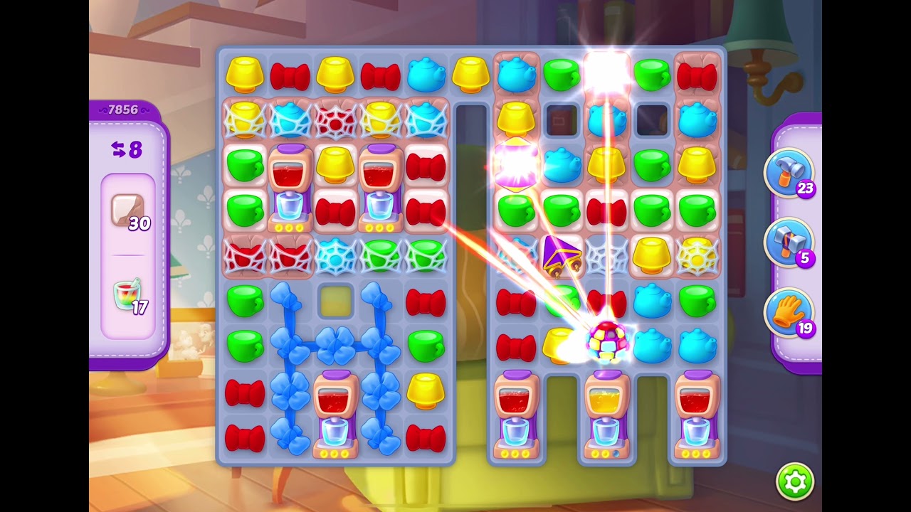 HomeScapes Level 7856 no boosters (13 moves)