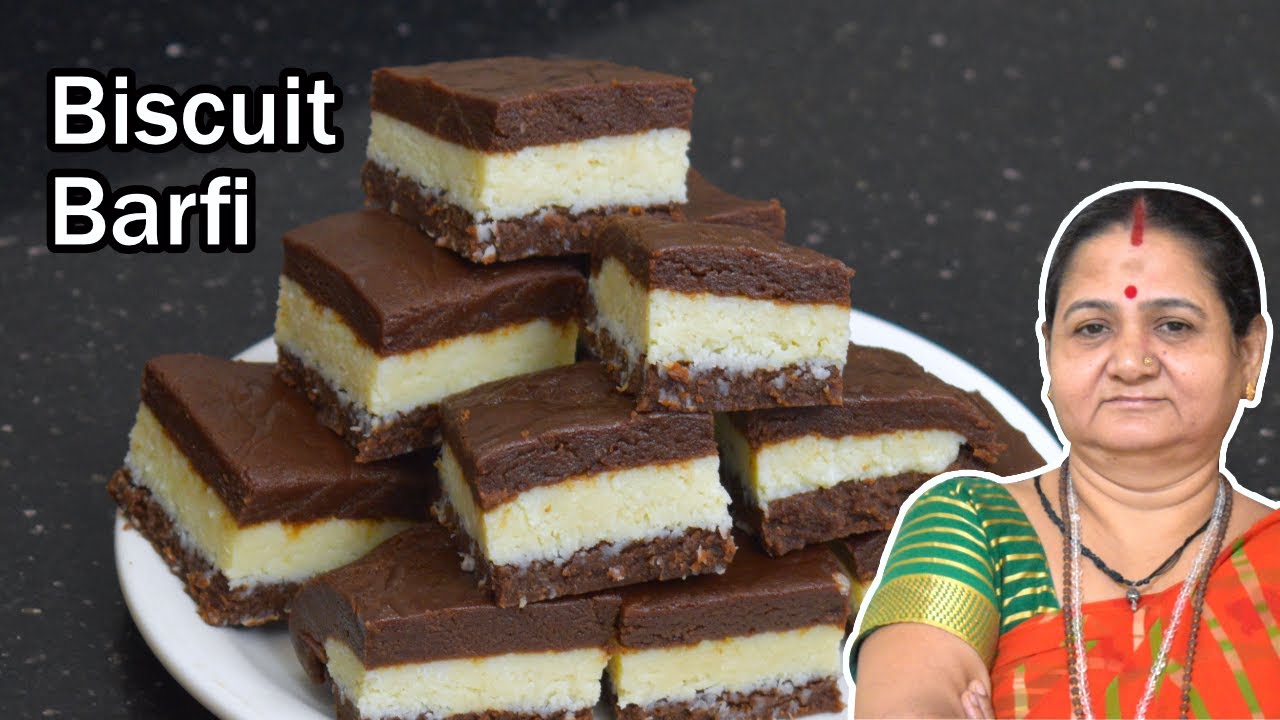 Biscuit Barfi - बिस्किट बर्फी - Aru'z Kitchen Hindi - Hindi Recipe - Sweet - Diwali Mithai Recipe