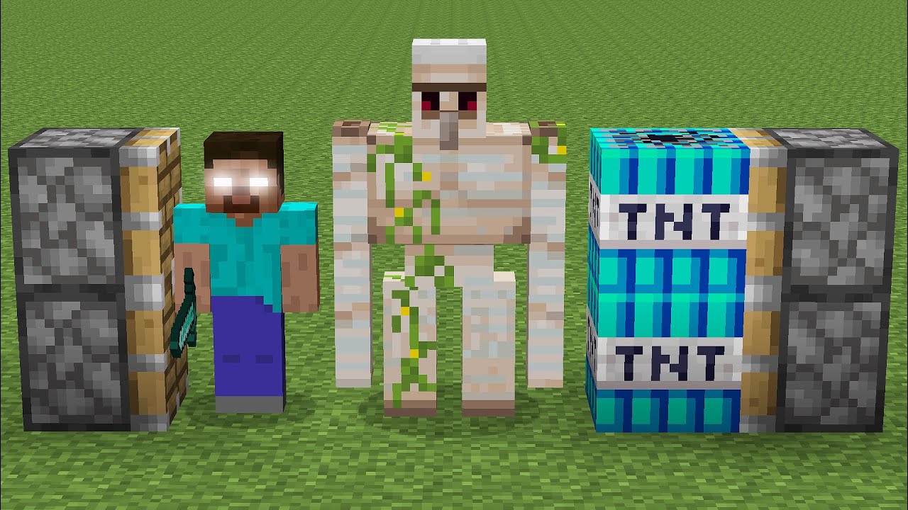 herobrine + iron golem + strongest tnt = ?