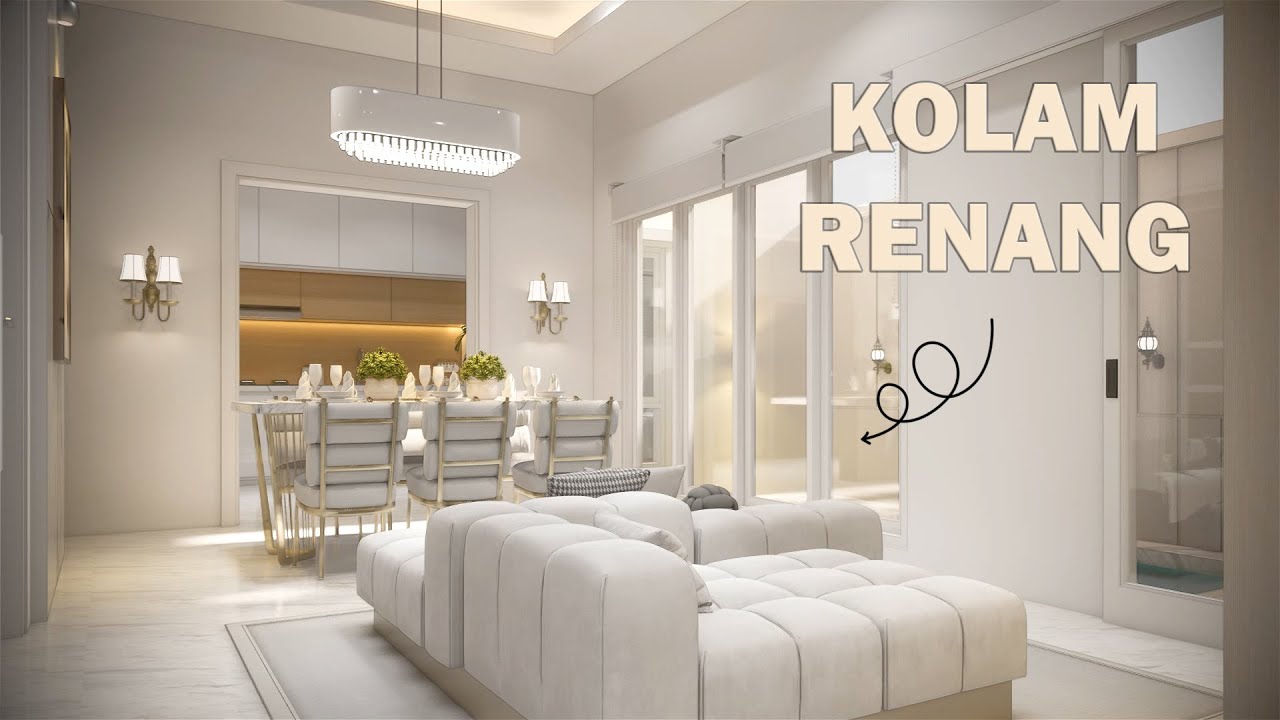 Rumah 10x18 meter 4 kamar tidur dilengkapi kolam renang dan mushola