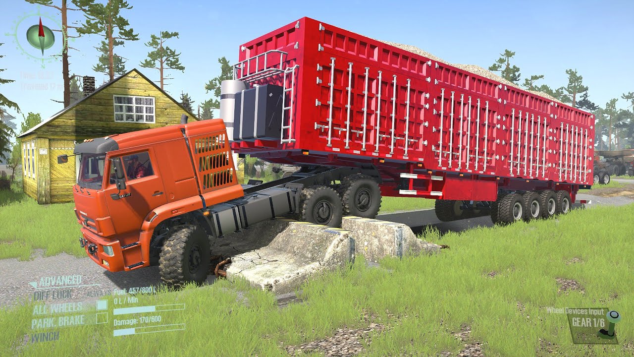 Big Truck vs Extreme Broken Road with Speed Bumps |  Spintires: Mudrunner Gameplay P81