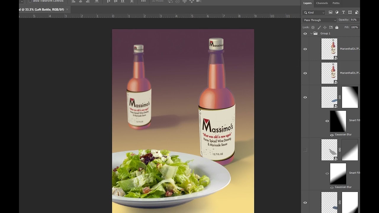 DL8C (Part 1 of 4) InDesign® Ad layout with Illustrator® 3D object in a PSD Smart Object