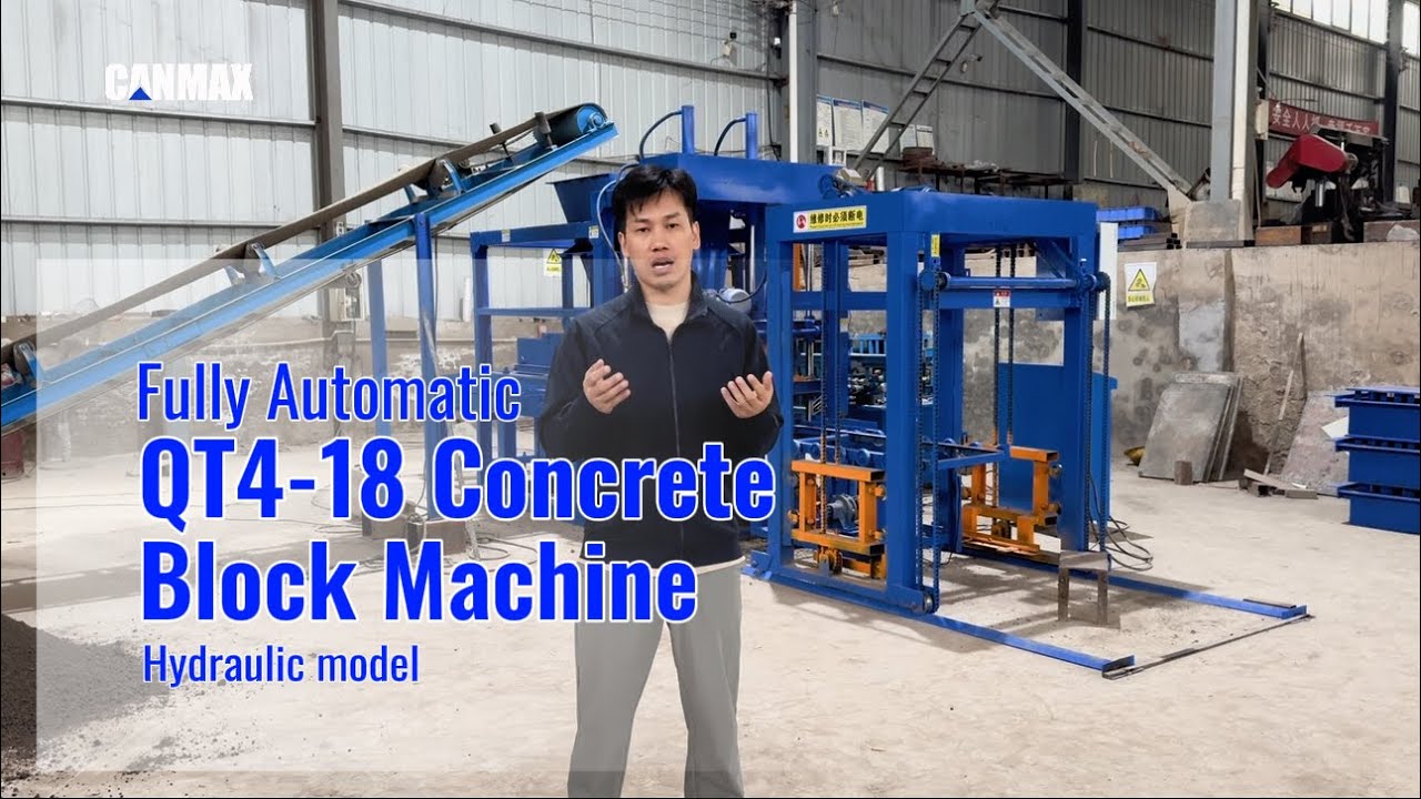 QT4-18 automatic concrete block machine hydraulic cement brick making machine #blockmachine #QT4-18