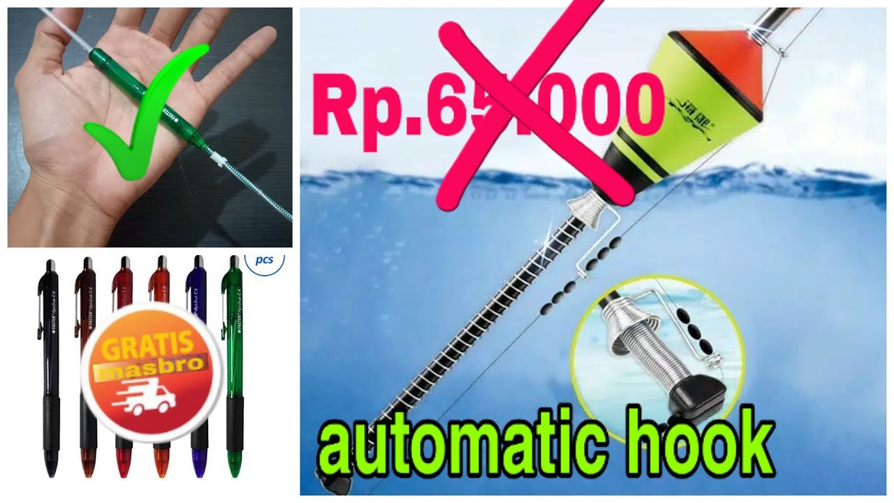 how to make an automatic fishing hook || cara membuat kail pancing otomatis