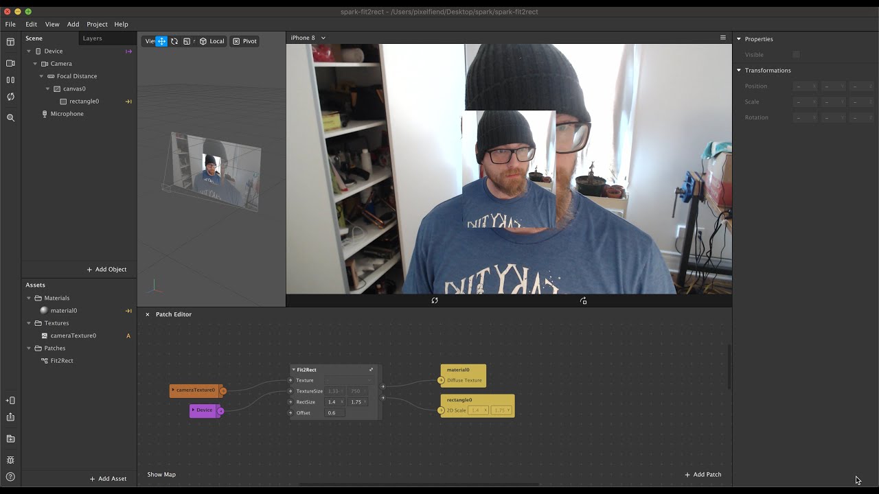 Fit textures into rectangles in Spark AR