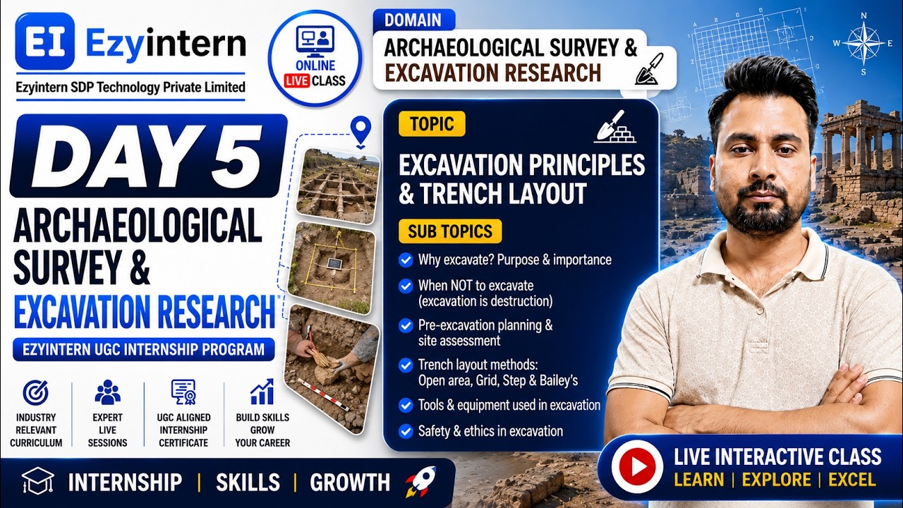 Day 5: Excavation Principles & Trench Layout | EzyIntern UGC Internship Program