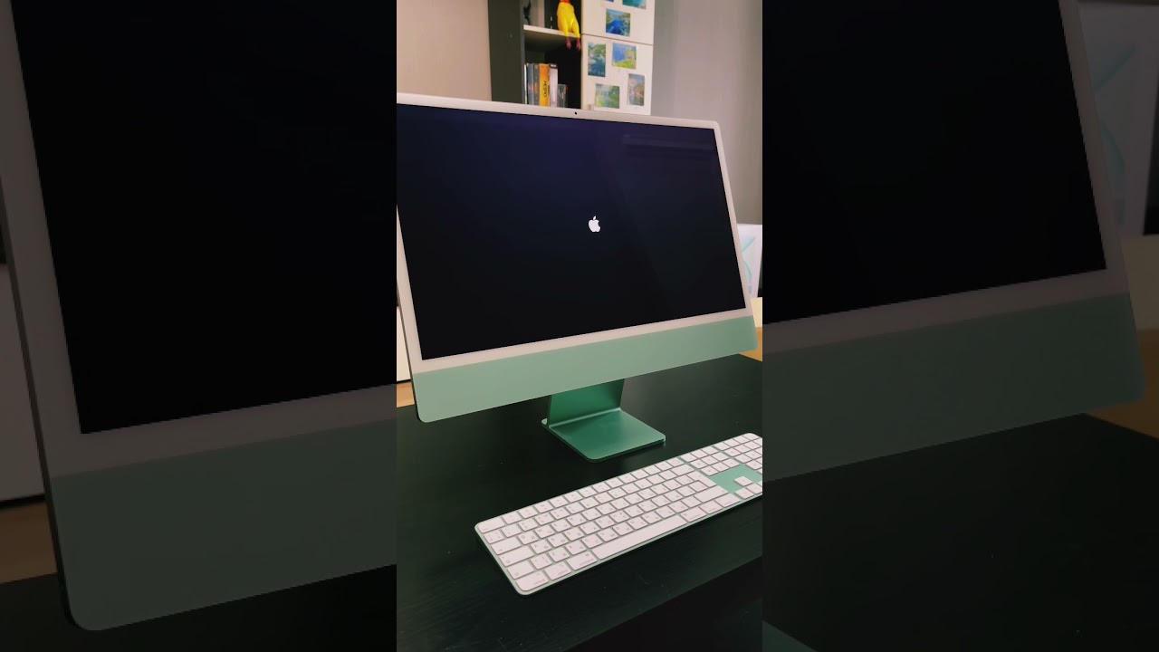 Первый запуск iMac 24 M1 в зелёном цвете 💚 #imac #macos #mac #shorts