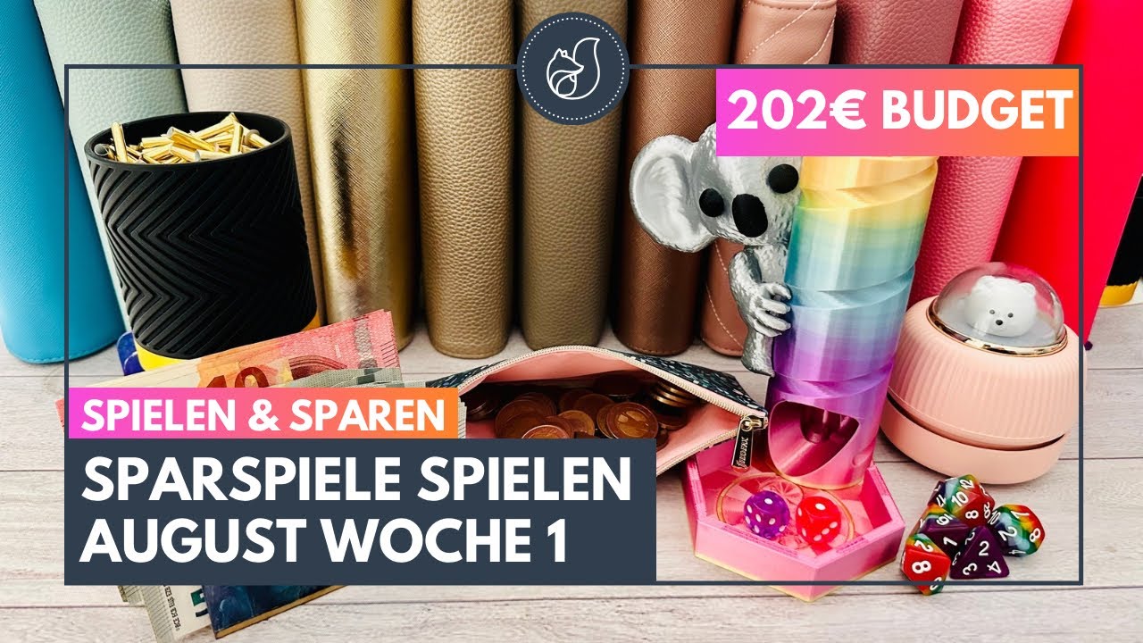 Mein neues System zum sparen - Sparspiele spielen 202€ Budget AUGUST Woche 1☀️#budgeting #sparspiele