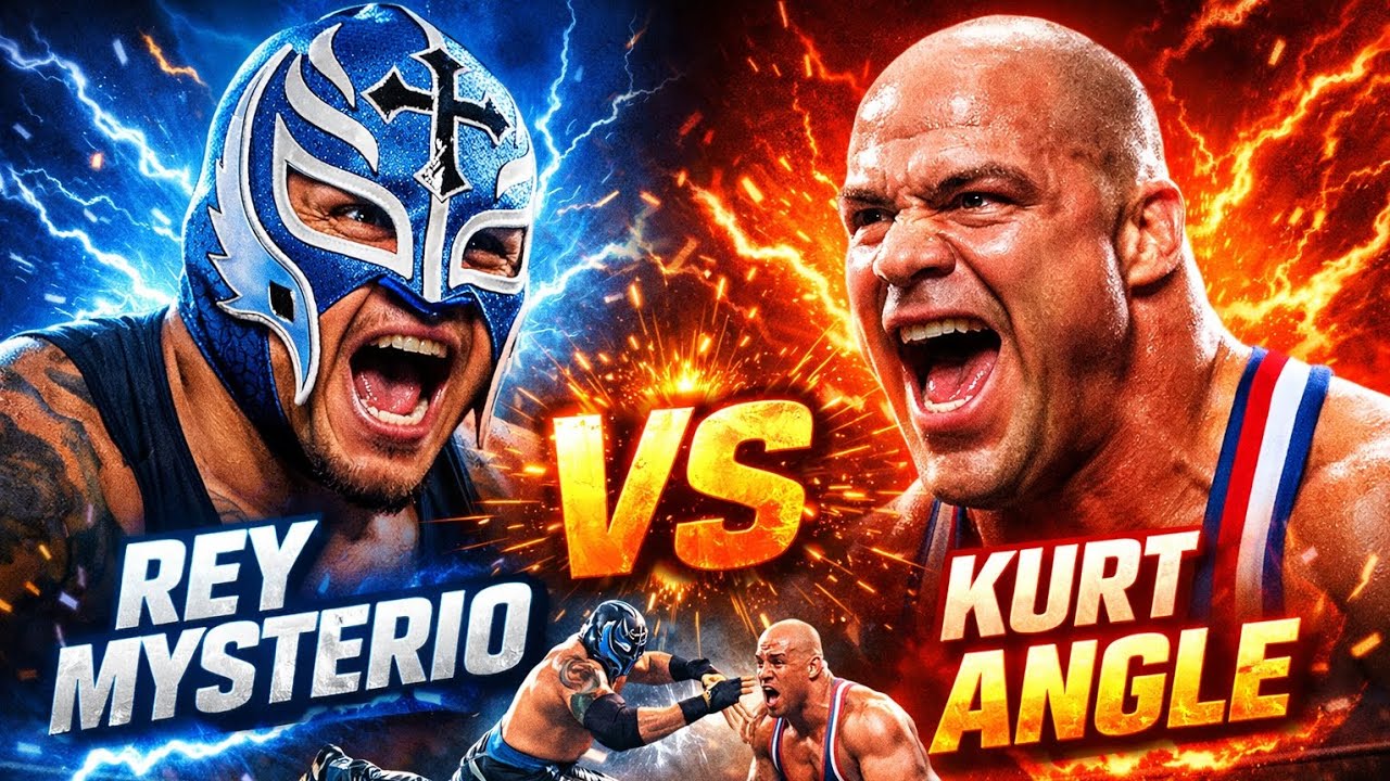 When Speed Met Strength: Rey Mysterio vs Kurt Angle (WWE Classic) #wwe #viral #trending #video 