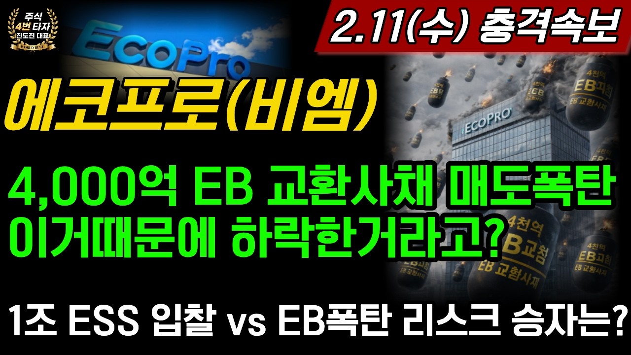 [2차전지] 에코프로,에코프로비엠💥충격 4000억 EB 교환사채 매도폭탄 이거때문에 하락할꺼라고? 팩트체크