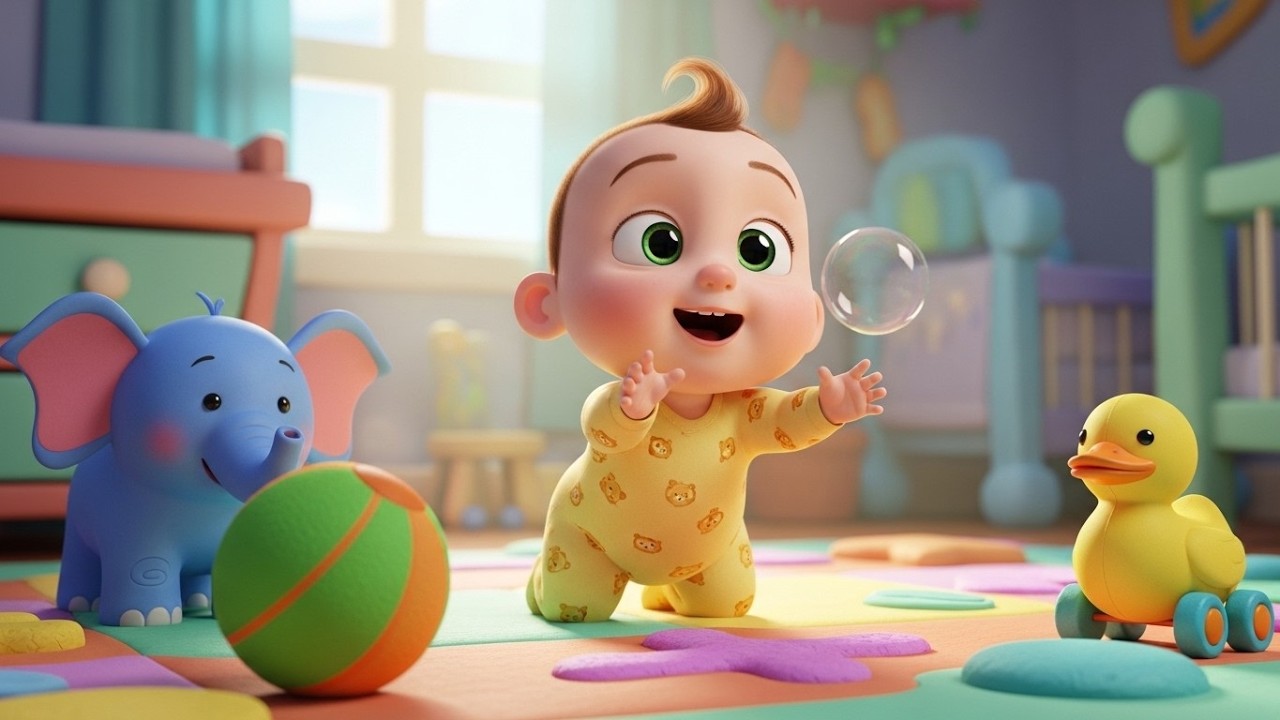 Let’s Play with Baby Mia 👶 | Fun Playtime Song for Kids | Cheerful Nursery Rhyme