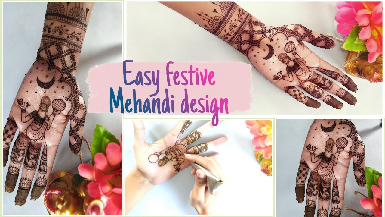 Festive #Mehandi design | Step by step full tutorial | kiji crafts