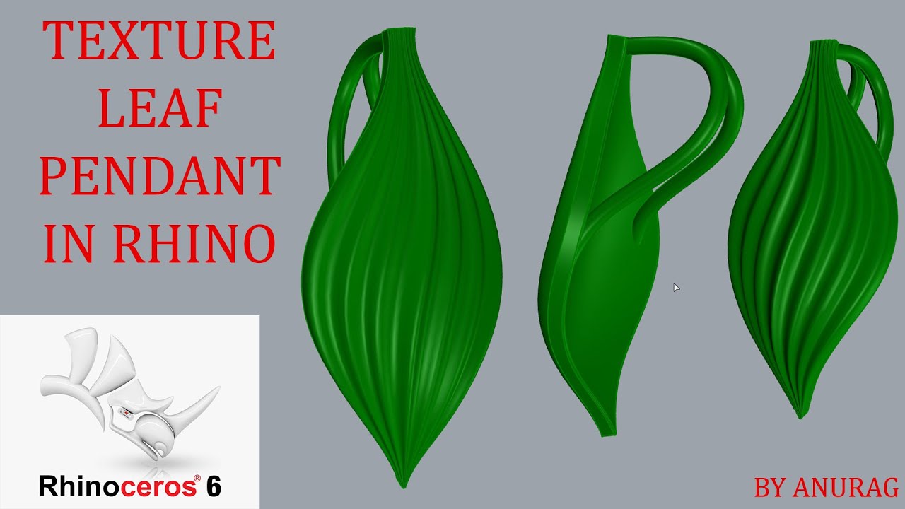 TEXTURE LEAF PENDANT || RHINO TUTORIAL ||  3d with Anurag ||