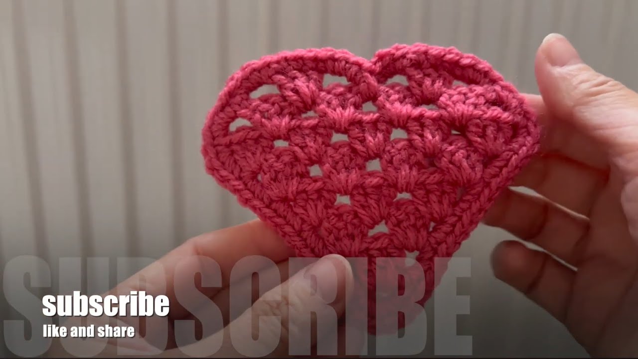 Crochet a heart coaster (step-by-step tutorial) 鈎織心形杯墊（附鈎織流程）