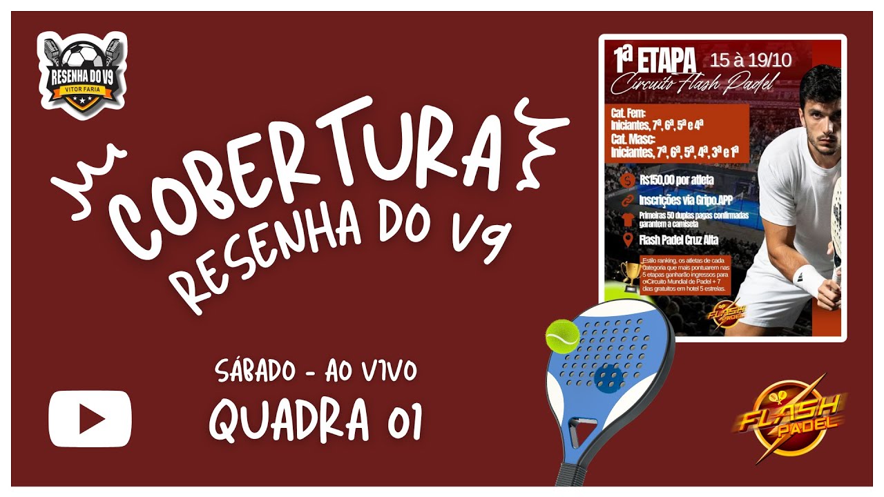 1&ordf; ETAPA: Circuito Flash Padel - QUADRA 01 Trevizani Consult&oacute;rio Odontol&oacute;gico | S&Aacute;BADO (18/10/2025)