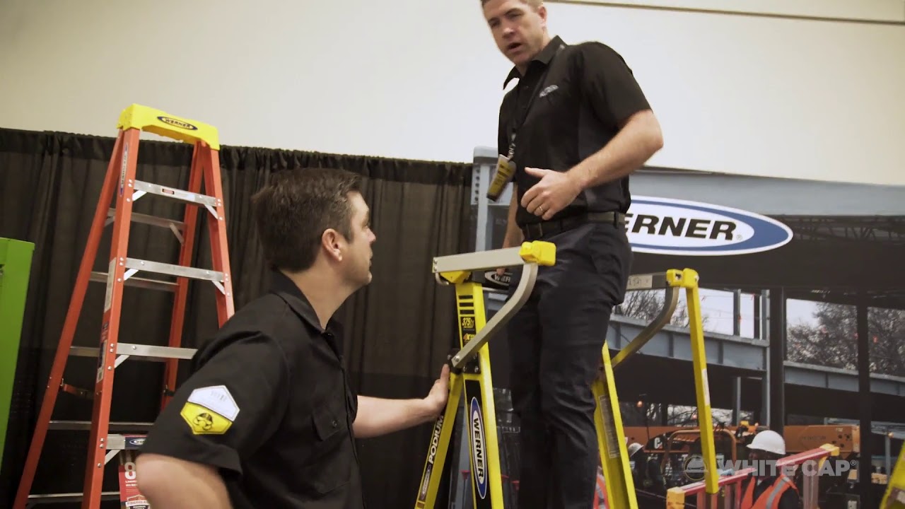 Werner Podium Ladder - White Cap